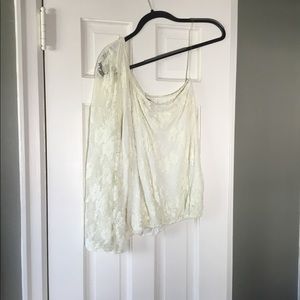 Savannah Rae One Shoulder White Lace Top